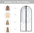 Dress Bags for Gowns Long, 60'' Garment Bags for Hanging Clothes, Suit Bag Cover for Storage and Travel, 2 Pack (Clear)