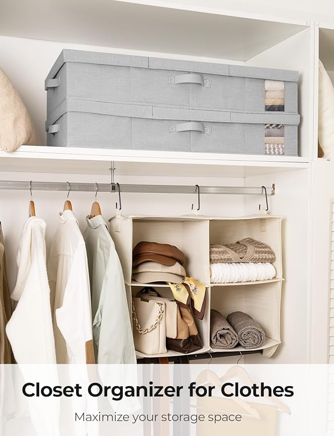 StorageWorks 2-Pack Under Bed Storage Bins with Lids, Underbed Storage Containers with Handles and Label Holder, Closet Organizer for Clothes, Blankets, Sweater