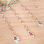 Fairy Pink Forest Deer Crystals Dream Catchers Christmas Gemstone Sun Catcher with Star&Flowers Ornament Handmade Dreamcatcher Wall Decor for Adults Boys Girls Bedroom Wedding Garden Bless Gift
