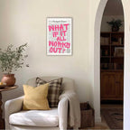 Drimiler Retro Newspaper Pink Font Poster What If It All Works Out Canvas Wall Art Positive Affirming Quote Minimalist Prints Painting For Home Bedroom Dorm Wall Decor 12x18in Wframed