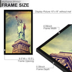 100% Solid Wood 10x16 Picture Frame Set of 2, Black Frame for 10 x 16 Inch Picture Poster Photo, Light Weight 10 by 16 HQ Matte Black Frame for Wall - 2 Pack/Black/10 x16