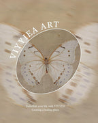 VIYYIEA Vintage Gold Framed Wall Art for Living Room, White Butterfly Canvas Prints Home Decor, Oil Painting Picture, Bedroom Wall Decor Gifts for Friends or Family -【Morpho polyphemus】-(10L x 8W)