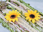 DrCor Sunflower Dream Catcher Bedroom Nursery Boho Floral Handmade Greenery Wall Hanging Decor for Party Office Teens Girls Kids Room Decor