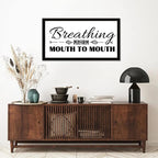 Scripture Verses 12x22in Wooden Wall Plaque with Life Positive Quote Breathing Perform Mouth to Mouth Rustic Chic Style Black Frame Wooden Plaque for Cottage New Home Farmhouse Porch Wall Decor