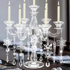 20pcs Christmas Ornaments Christmas Tree Decorations Hanging Acrylic Snowflake Icicle Crystal Ornaments with Drop Pendarts for Christmas Decorations Indoor Xmas Tree Winter New Year Party Supplies