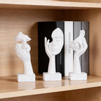 3 Pcs Thinker Small Statue Set - White Art Abstract Home Accent Figurines for Decor Woman Apartment Bookshelf Floating Shelf Coffee Table Office Desk Bathroom Counter Decor (3 Pcs White, 6")