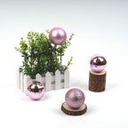 Emopeak 24Pcs Christmas Balls Ornaments for Xmas Christmas Tree - 4 Style Shatterproof Christmas Tree Decorations Hanging Ball for Holiday Wedding Party Decoration (Pink, 1.6"/4.2CM)