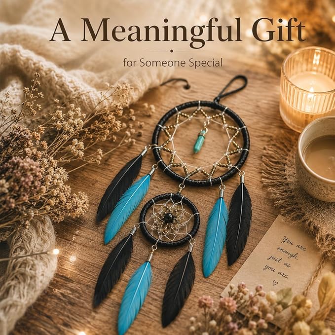 Dream Catchers Blue for Adults Boho Room Décor Dreamcatcher Small Bedroom Wall Hanging for Kids Girls Boys
