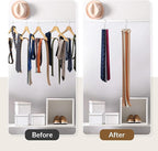ZEDODIER Tie Hanger for Closet, Rotatable Tie Organizer for Men with 8 Hooks, Heavy Duty Space Saving Tie Rack for Ties and Belts, Silver