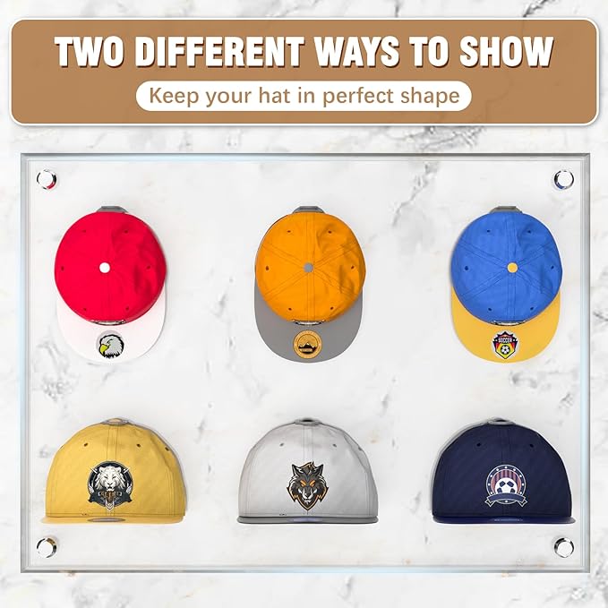22 Pack Adhesive Hat Hooks for Wall, Super Strong Hat Rack for Baseball Caps, Hat Organizer Display for Home Decor, Hat Hangers Holder for Wall, Door, Closet, No Drilling - USA Patented (Gray)