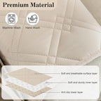 Couch Armrest Organizer Remote Control Holder Bedside Caddy with 6 Pockets, Non-Slip Armchair Caddy Sofa Armrest Organizer for Tv Remote Control, Magazine, Cell Phone, Beige