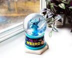 Disney Lilo & Stitch Cute But Weird Light-Up Adult Snow Globe with Swirling Glitter Display Piece | 6 Inches Tall