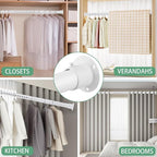 Closet Rod - 17-100 Inches, 1.3 Inch Diameter Heavy Duty Closet Rods Extender Hanging - Metal Matte White Adjustable Clothes Hanging Bar, for Closet, Bathroom, Windows