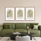 KAlRNE Sage Green Bible Verse Wall Art Set of 3(24”x36”),Framed Vintage Scripture Prints,Religious Birds and Lilies Decor,Green Christian Gallery Artwork for Living Room Bedroom Office