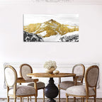 Golden Mountain Canvas Wall Art for Living Room Snowy Mountains Hill Landscape Wall Decor Abstract Black and Gold Mountain Scenery Print Picture Large Artwork for Bedroom Office Home Decoration 20x40"