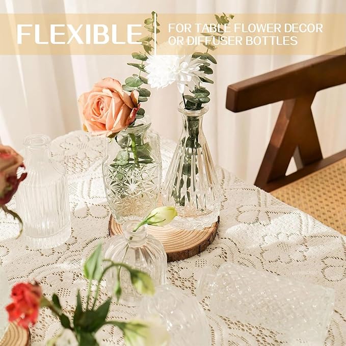 Mini Bud Vases Centerpieces for Tables,Clear Bud Vases for Flowers,Small Flower Vases Suitable for Birthday Party,Anniversary,Wedding Reception,Baby Shower (Clear, 12PCS)