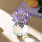 Arikyrist Crystal Forget-Me-Not Bouquet Figurines Gifts for Women Purple Flowers Collectible Decoration for Living Room Romantic Presents for Her Wife Mom Anniversary Birthday