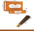 HEM Premium Sandalwood Masala Incense Sticks | Soothing Aroma, Air Purifier for Meditation | Aromatherapy Incense For Anxiety & Stress Relief | Gift Set | Pack of 12 (15 gms each)