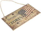 BinaryABC 4th of July Wooden Sign Plaque Door Wall Hanging Decorations, Fourth of July Independence Day Memorial Day Party Decorations