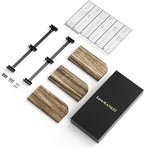 Love-KANKEI Corner Shelf Wall Mount of 3 Tier Rustic Wood Floating Shelves for Bedroom Living Room Bathroom Kitchen Office and More Carbonized Black