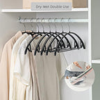 Nature Smile Non Slip PVC Coating Sweater Hangers,Dress Suit Coat Hangers,Shoulder Bump Free Golf T Shirts Clothes Hangers (Black Color 20 Pack)
