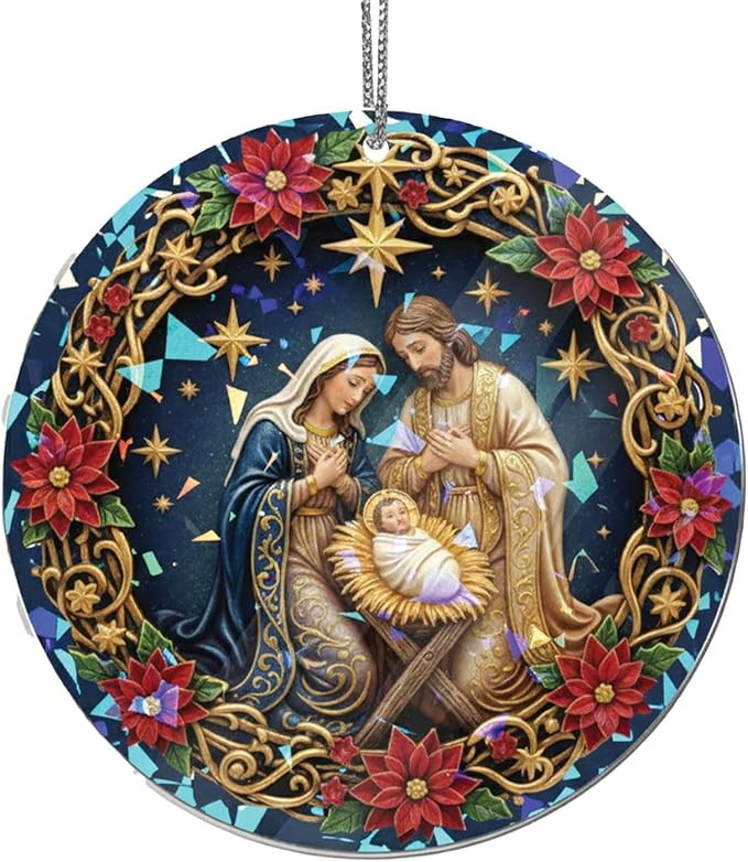 Nativity Christmas Ornament 2025 - Christian Christmas Ornaments – Religious Oranament – Christmas Tree Ornament – Religious Holiday Keepsake Gift