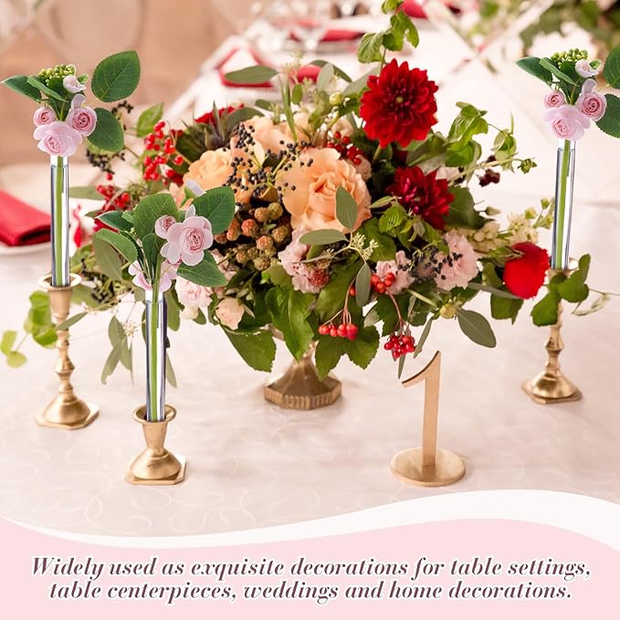 3 Pack 3.9" 5.9" 7.9" Bud Vase Taper Candle Holder's Bud Vase for Candlestick Sizes from 22mm to 27mm Adjustable Designed Specially for Taper Candle Holder for Tablescapes, Wedding Decor