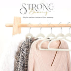 HOUSE DAY Premium Velvet Hangers 50 Pack Ivory, Non-Slip Flocked Felt Hangers, Sturdy Clothes Hanger with 360° Rotatable Hook, Heavy Duty Durable Slim Coat Hanger for Closet Space Saving