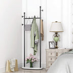 DR.IRON Black Clothing Racks with Marble Base Modern Coat Racks Freestanding Black Clothes Rack with Shelves for Bedroom Heavy Duty Garment Racks in Hallway, Entryway