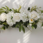Wnvivi Artificial Flower Swag, 25.6 Inch Silk Rose Hydrangea Swag Arch Garland Front Door Decorative Floral Swags Lintel Floral Decoration for Wedding Ceremony Table Centerpiece (Red)