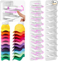 Spring Clip Hat Organizer for Baseball Caps – 2 Pack, Wall Hat Rack for Door & Closet – Keeps 20 Hats Tidy in Garage, Dorm, Man Cave – Multi-Layer Cap Storage (White)