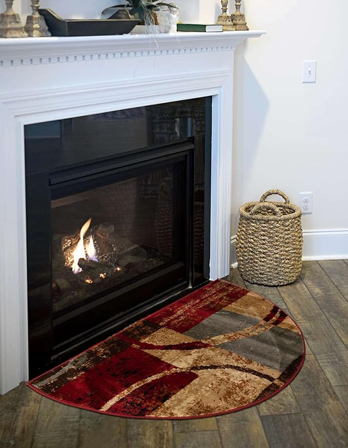 Unique Loom Barista Collection Area Rug - Kouillou (3' x 6' Hearth, Multi/Brown)