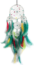 Christmas Rings Dream Catcher Handmade Christmas Dreamcatcher Hanging Decoration Home Wall Decoration Craft Ornament