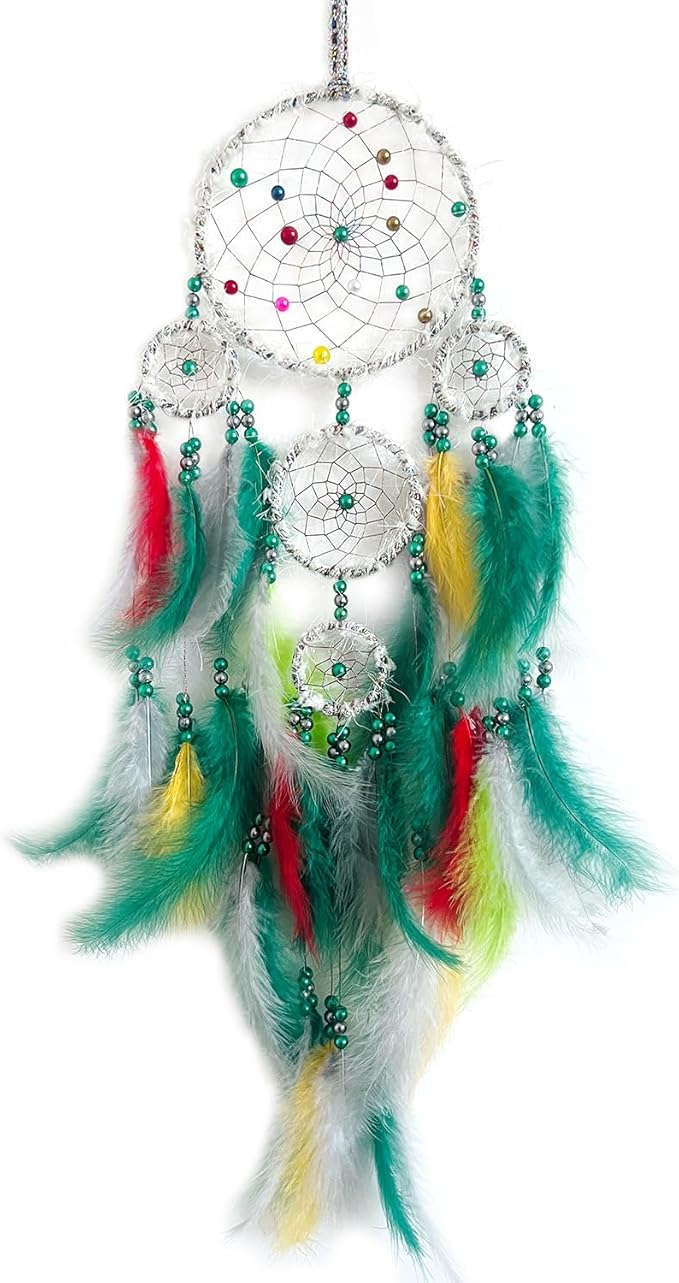 Christmas Rings Dream Catcher Handmade Christmas Dreamcatcher Hanging Decoration Home Wall Decoration Craft Ornament