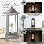 12" Christmas Snow Globe Lantern with Angel and Dove - Water Glittering LED Light Lantern with Music - Vintage Xmas Angel Gifts - USB Plug or Battery Operated Home Decor (Angel)