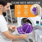 2 Pack Hat Washer for Washing Machine, Cap Washing Protector Holder Fit for Adult and Kid's Ball Caps