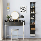Fixwal Black Shelves 7 Tier Wall Mounted Shelf Unit Floating Shelves with LED Lights Lack Wall Shelf for Home Decor Organizer Display