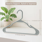Utopia Home Plastic Hangers 20 Pack - Perfect Space Saving Clothes Hanger - Durable and Strong - Perfect Closet Organizers with Shoulder Grooves (Grey)