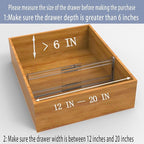 5 Pack 6" High Adjustable Drawer Dividers for Clothes,Expandable From 12-20" Clear Drawer Organizers, PC Plastic Separators for Dresser/Bedroom/Bathroom/Kitchen/Office Storage