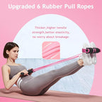 Kammoy 6-Tubes Tension Rope, Multifunction Elastic Yoga Pedal Puller Resistance Band, Natural Latex Tension Rope Fitness Equipment, for Abdomen, Waist, Arm, Leg Stretching Slimming Training