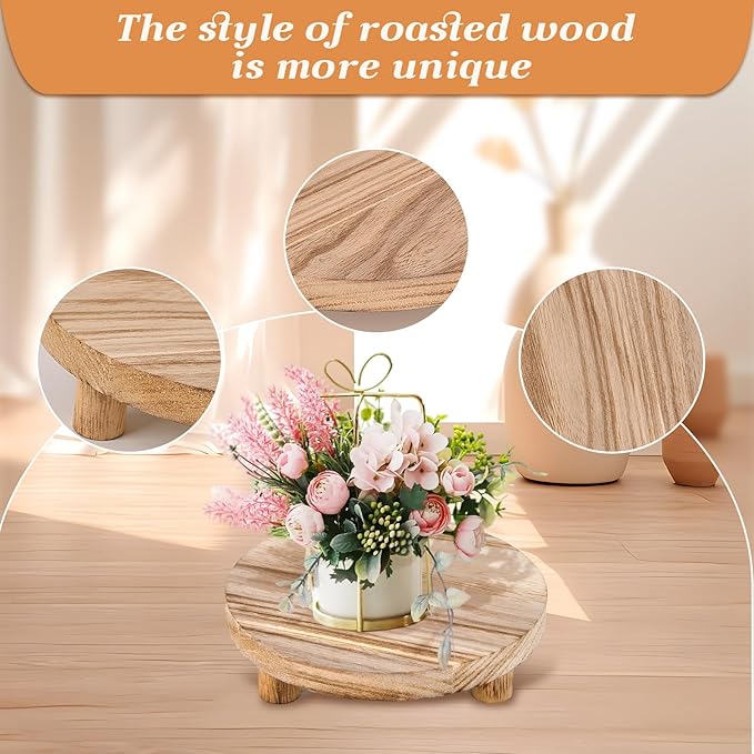 Mini Risers Display Stands, Wood Riser for Display, Wooden Riser Holder, Wood Risers for Decor is used for item display, 4 pcs display rack can display cakes, potted plants
