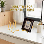Plate Holder Easel Display Stand - 4.5 inch Metal Plate Stands for Display - Tabletop Picture Stand - Gold Iron Easels for Display Pictures | Photo Frames | Book | Decorative Plates | Plaque - 3 Pack