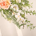 Faux Various Flowers Swag, Realistic Artificial Peony Floral Swag Hanging Arrangement for Home, Wedding, Party, Indoor Outdoor Arch Decor