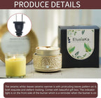 ElusiaKa Wax Melt Warmer 3-in-1 Electric, Ceramic Wax Burner for Scented Wax, Scented Wax Melter & Essential Oil Burner for Home Aromatherapy-Tan