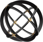 Decorative Sphere for Home Decor - Black & Gold, Hand Painted, Modern Decorative Balls for Living Room, Bedroom, Kitchen, Bathroom, Office - Table Decorative Orbs for Centerpiece