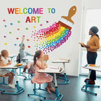 Epakh Welcome to Art Bulletin Board Set Welcome to Art DIY Classroom Decorations 3D Paper Cutouts for Back to School Preschool Elementary Summer Window Chalkboards Wall Door Decor