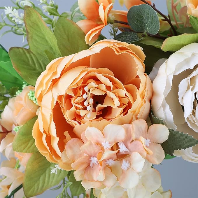 DULRLLY Artificial Peony Flower Swag, 30 in Wedding Arch Flowers, Faux Floral Swag for Lintel, Over The Door Decorative Swag, Rustic Artificial Floral Swag for Home Decor (4)