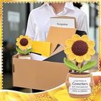 Wavwavw Coworker Leaving Gifts for Women Men, Positive Flower Doll Crochet with Card Funny Farewell Going Away Goodbye Gifts for Coworkers Employee Teacher Friends Retirement(Modern Style)