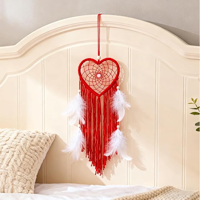 Sewroro 10pcs Heart Shaped Dreamcatcher Rings, Metal Dreamcatcher Hoops for DIY Crafts, Handmade Dress Accessories for Women and Girls, 4. 72 Inch Silver Wire Frames