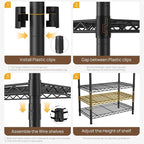 Coat Rack Clothes Wardrobe：Closet Organizer and Storage Clothing Garment Rack with Shelves Heavy Duty for Hanging Clothes Portable Adjustable Black 15.8" DX56.8 WX76.5 H